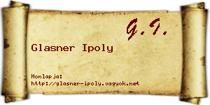 Glasner Ipoly névjegykártya